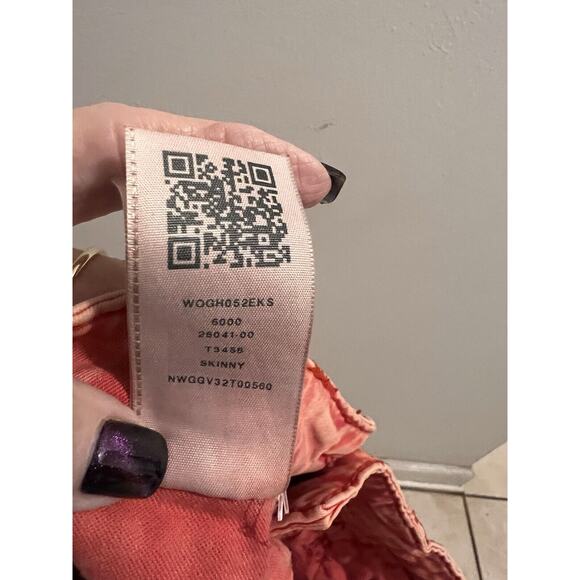 True Religion Red Acid Washed Skinny Pants Size 27 Western Boho - Picture 8 of 8